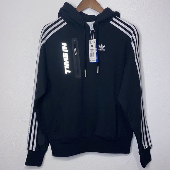 Adidas Pullover Hoodie with Drawstring Hood and Split Kangaroo Pocket - Picture 3 of 9